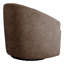 Chaise rembourrée avec fonction rotative - Matériau tissé pivotant à 360 degrés dans un revêtement chocolat, aspect transitionnel moderne, pieds en bois massif, revêtement, base en anneau métallique