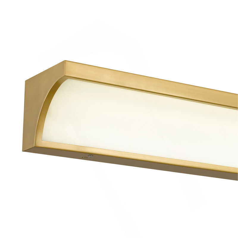 Barre d'éclairage de meuble-lavabo moderne / contemporaine 24 pouces à DEL intégrée en laiton antique, Laiton antique