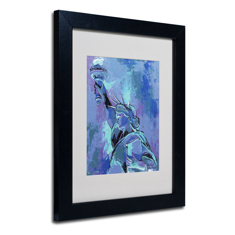 « statue of liberty 2 », reproduction d’art sur toile encadrée, H 14 po x l 11 po x P 0,5 po, Noir