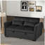Lit escamotable désossé 3 en 1 avec dossier inclinable et coussins en velours. Convient aux salons, chambres à coucher, appartements et petits espaces (noir)