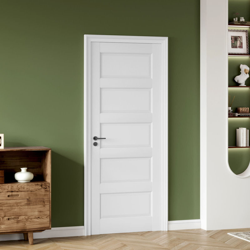 5-Panel Solid Manufactured Wood Swing Door, 32"x80"