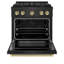 ZLINE Autograph 30 in. Paramount Dual Fuel Range w/ DuoPro Cooktop in Black Steel and Gold Accents-2029371659