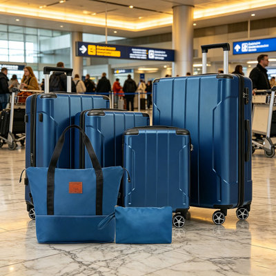 Hardshell Luggage Sets 6 Piece Suitcase Set, Expandable Lightweight Suitcases with Dual Wheels, TSA Lock for Men Women