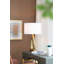 Lampe de table en forme de géode dorée 16 po x 27,5 po avec abat-jour tambour blanc (assemblage de l'abat-jour requis)