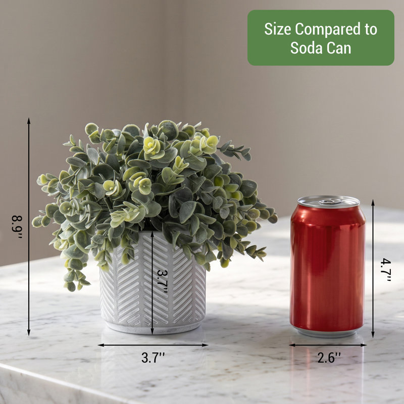 Artificial Eucalyptus Plant in Geometric Pot