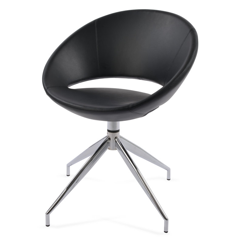 Fauteuil pivotant Crescent Spider, Noir, Chrome