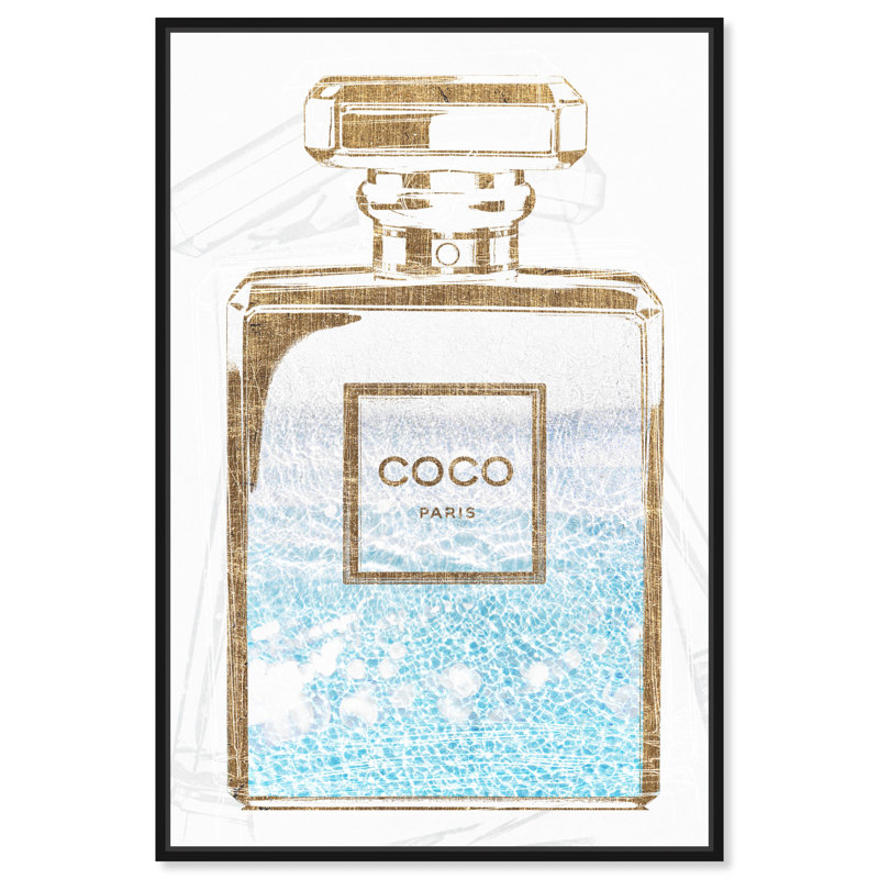 «Water Love Light Perfumes», reproduction d'art sur toile, H 15 po x l 10 po, Toile avec cadre noir