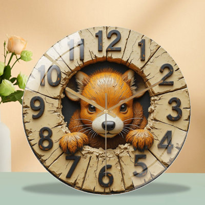 Horloge murale rétro avec finition rustique et gros chiffres - horloge murale moderne en verre 12 po