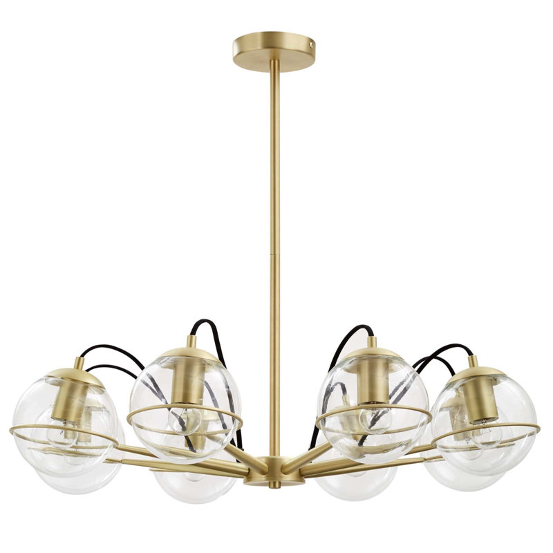Lustre 8 lumières Hanna de Modway, Transparent