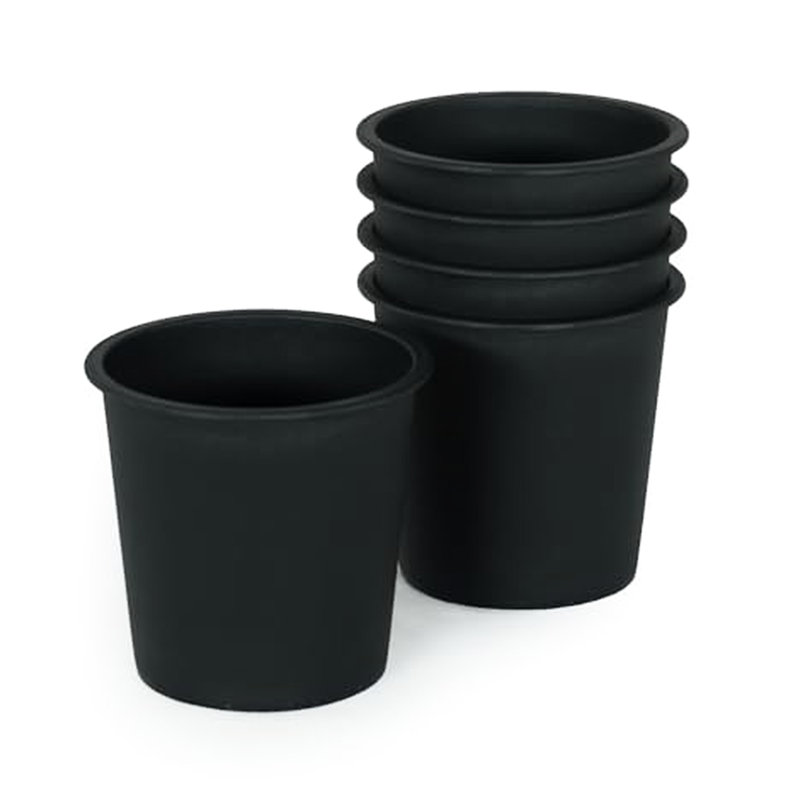 5 pots ronds pour plantes de pépinière de 6,3 po - Plastique de jardin avec drainage. Résistant aux intempéries. Matériau en polypropylène. Résistant aux fissures et à la décoloration. Résistance aux fissures.
