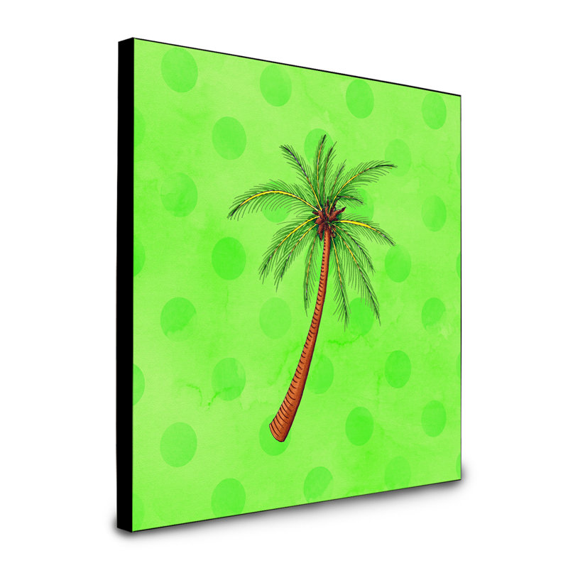 « palm tree polkadot », art encadré Dyann, Vert