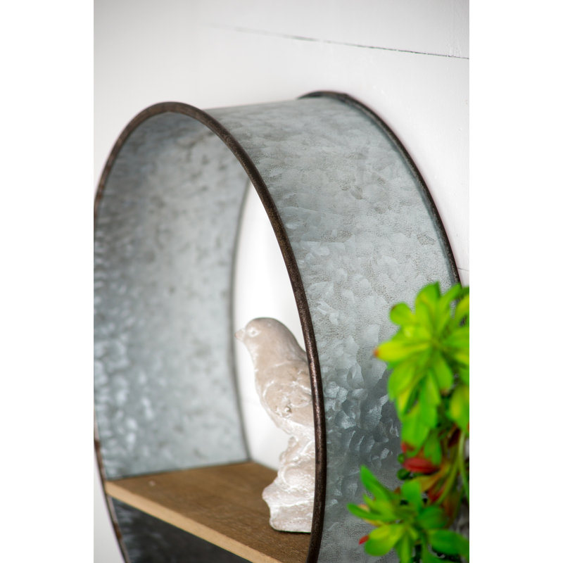 Jardinière murale Classic 5 - métal gris avec tablettes en bois, ensemble de jardinières en miroir, à poches profondes et demi-lune en fer galvanisé avec différentes options pour des espaces de jardin attrayants