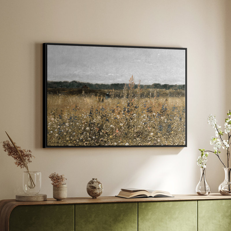 «Vintage Landscape - CML XXXIX» sur toile, Toile avec cadre flottant noir, H 17 po x l 25 po x P 2 po