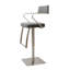 Alfredas Swivel Upholstered Adjustable Height Bar Stool with Stainless Steel Frame-1258605962