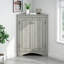 Armoire de rangement triangulaire en chêne avec tablettes réglables, armoire de plancher autoportante pour la cuisine à domicile-160773395
