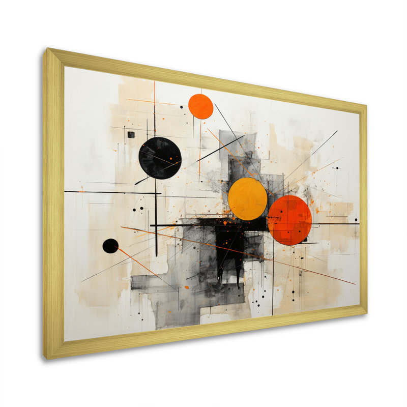 «Gerhardine Geometric Abstraction IV», reproduction d'art sur toile, Encadrement doré, H 30 po x l 40 po x P 1,5 po
