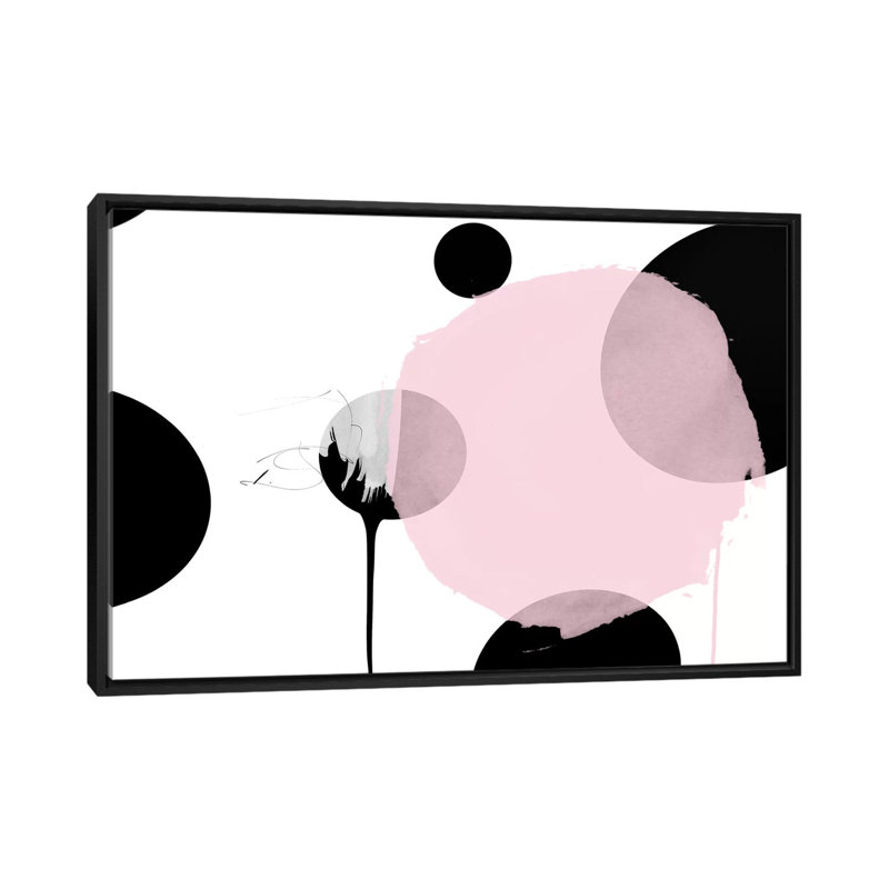London Dot 1 Piece Painting on Canvas, 66.04 cm H x 45.72 cm W, Black Framed Canvas