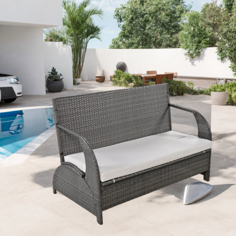 Chaise de patio avec coussins Adren, Beige