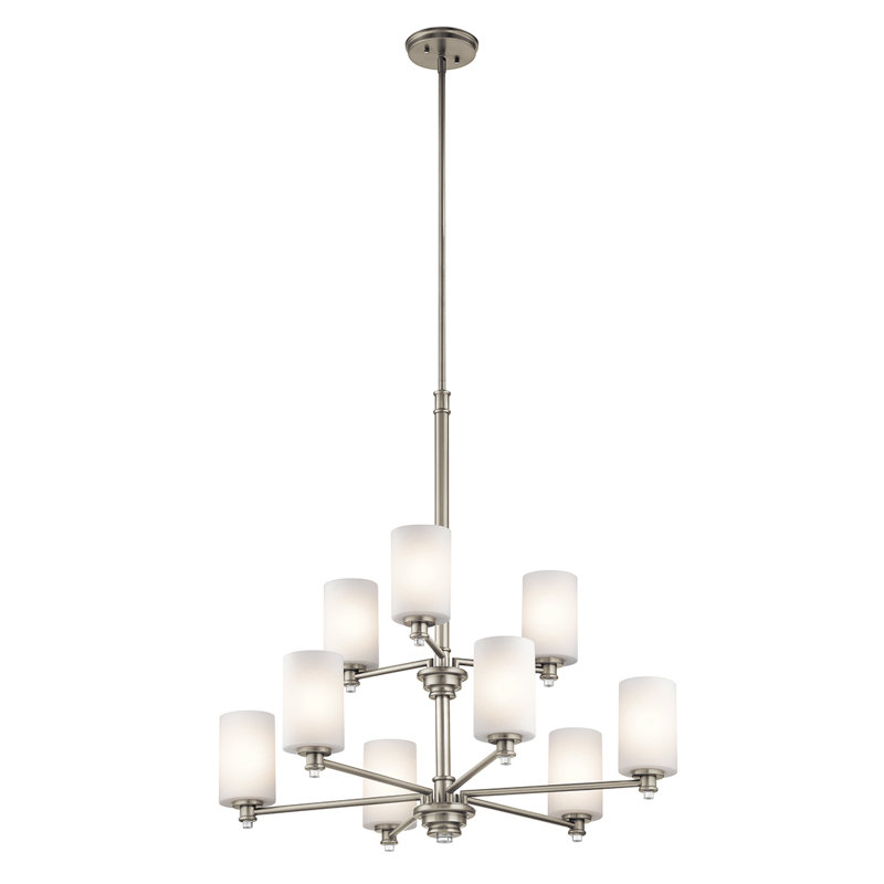 Joelson 9 - Light Classic / Traditional Chandelier, Brushed Nickel