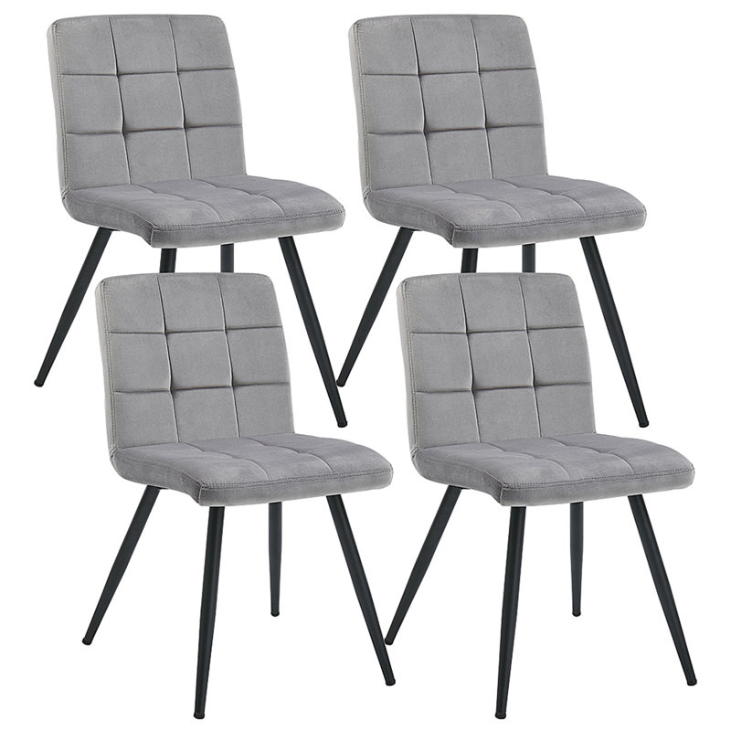 Chaise d'appoint rembourrée en velours Girton, gris