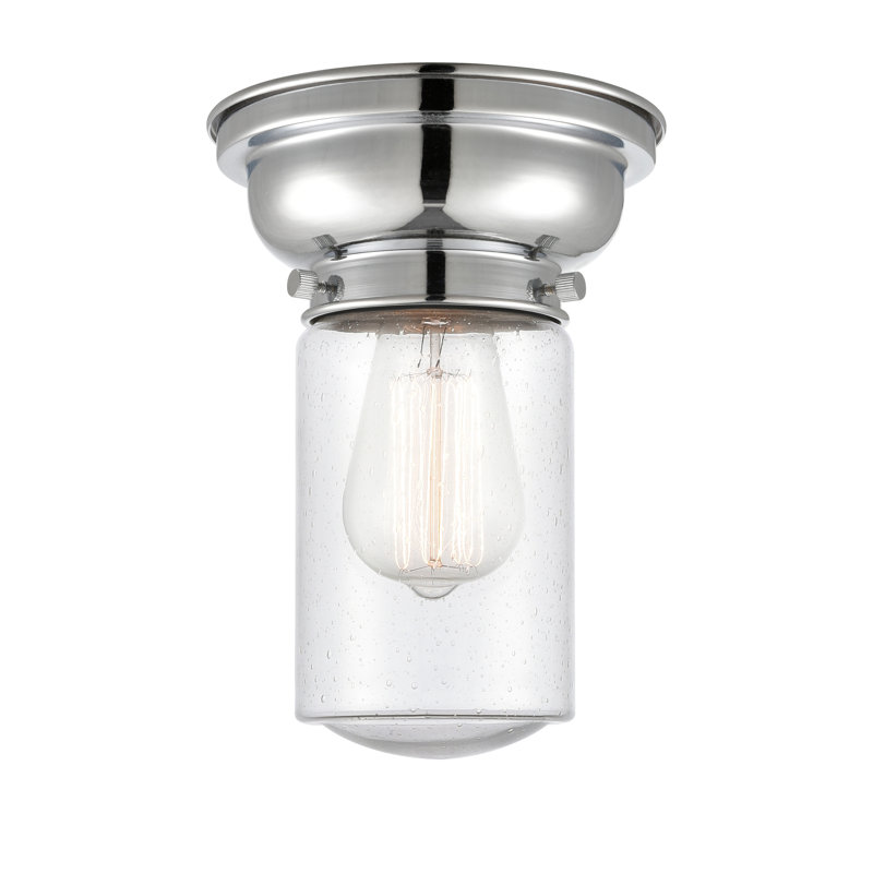Plafonnier encastré 1 lumière 6,25 po Saroyan, Grainé, Ampoule non incluse, Chrome poli