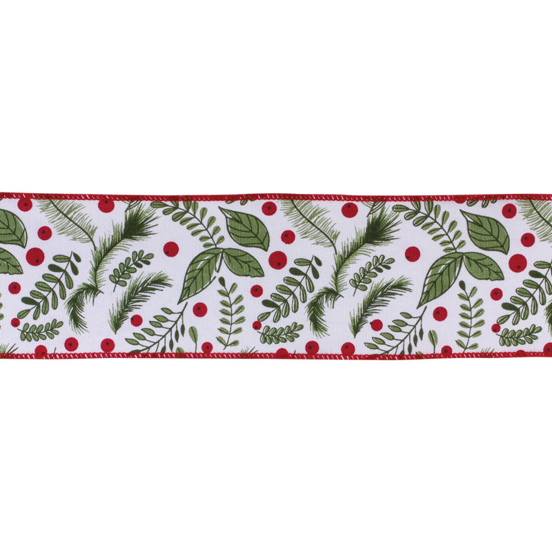 Gotthardt 6'' Cotton Plants & Flowers Ribbon