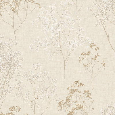 Cranbrook Pre-Pasted Vinyl Floral Wallpaper Roll
