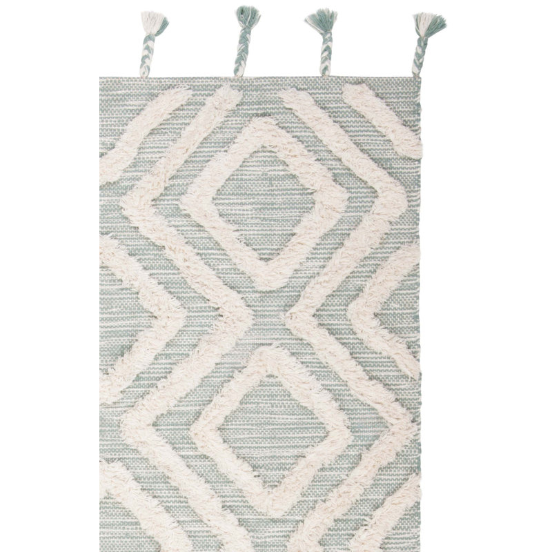 Alimatou Hand Tufted Wool Geometric Rug, Rectangle 3' X 5'