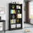 6-Tier Modern Library Bookshelf With Spacious Storage, Perfect For Living Room, Office, And Bedroom Organization-732495581-732495583