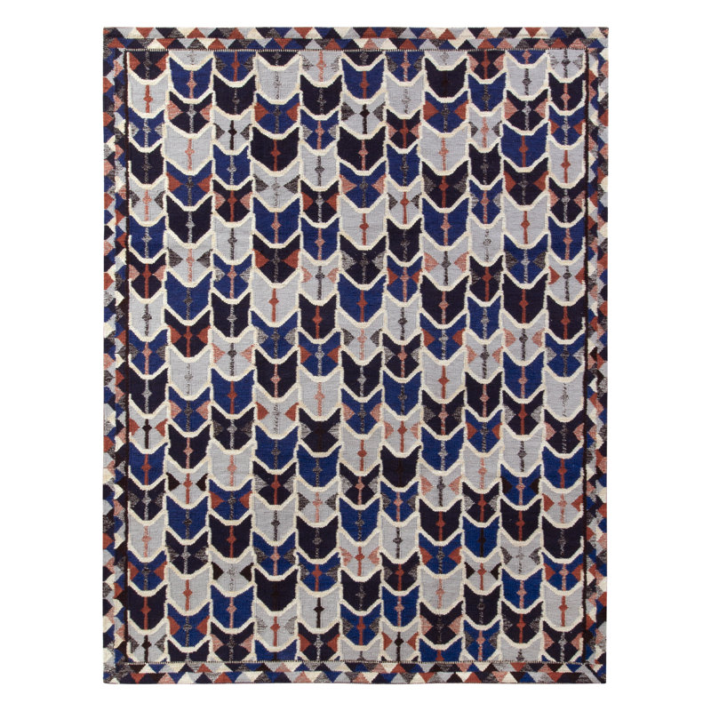 Scandinavian Wool Geometric Area Rug, Rectangle 14' x 20'
