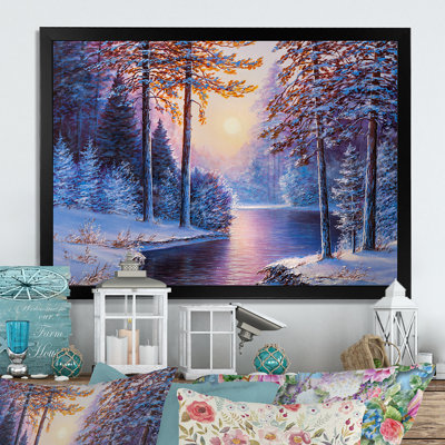 «Sunshine Through Snowy Winter Landscape V», reproduction de cadre photo sur toile