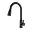 Robinet d'évier de cuisine à poignée simple rétractable noir mat-111996123