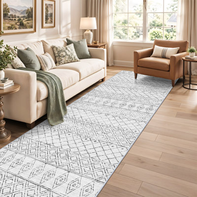 Tapis lavable - Tapis modernes de style géométrique pour salon, chambre à coucher, tapis lavable à la machine Tapis antidérapant antidérapant doux