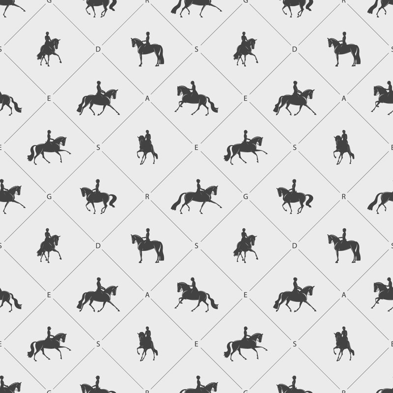 Papier peint adhésif Silhouette de dressage | Murale équestre minimaliste