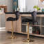 Ensemble de 2 tabourets de bar réglables avec repose-pieds chromé et base pivotante-491481026