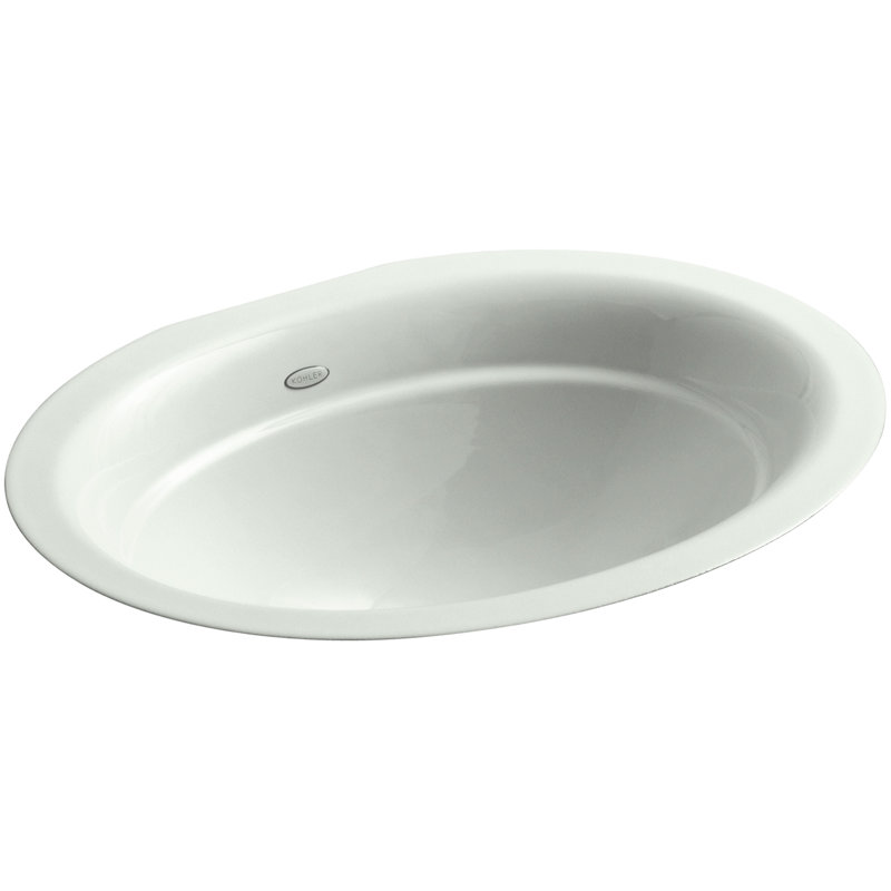 Serif Metal Oval Undermount Bathroom Sink, Sea Salt
