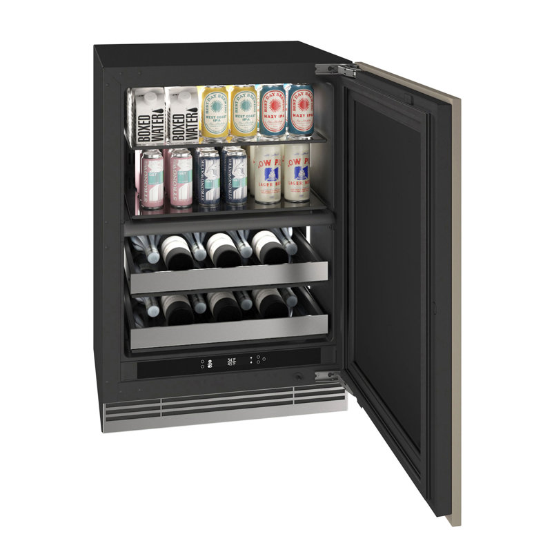 U-Line 24"W. Home 4.9 Cu.Ft. Dual-Zone Beverage Center - Panel Ready, Panel Ready Solid Frame