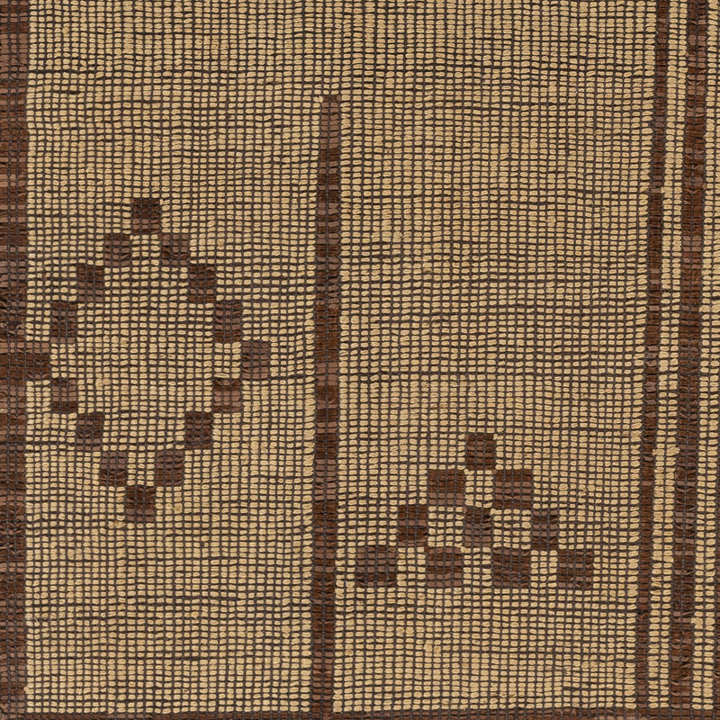 Rectangle Samson Moroccan Handmade Flatweave Area Rug in Brown/Camel, Rectangle 6' x 9'