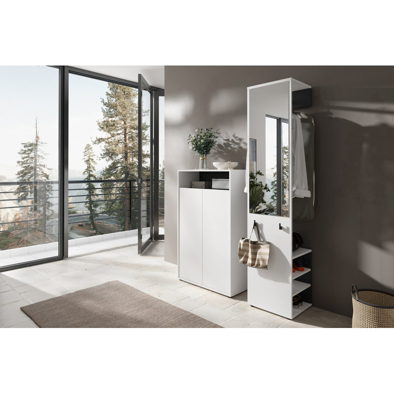 Bjartey 2 Door Manufactured Wood Wardrobe, White