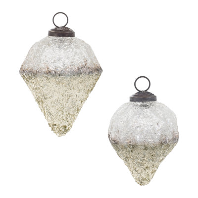 Cracked Glass Teardrop Ornament