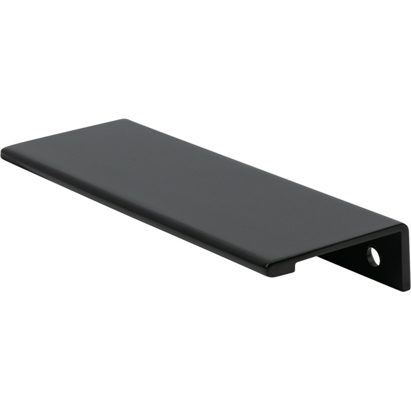 Matte Black Modern Finger Pull with Mounting Hardware