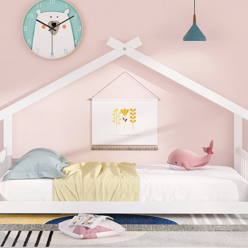 Lit simple en bois pour un meilleur environnement de sommeil, Twin, White