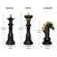 Ensemble luxueux de statues de jeu d'échecs noir et doré, figurines décoratives modernes pour salon, bureau, vestibule et bibliothèque