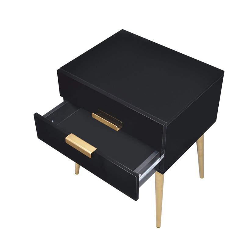 Black & Gold Finish End Table