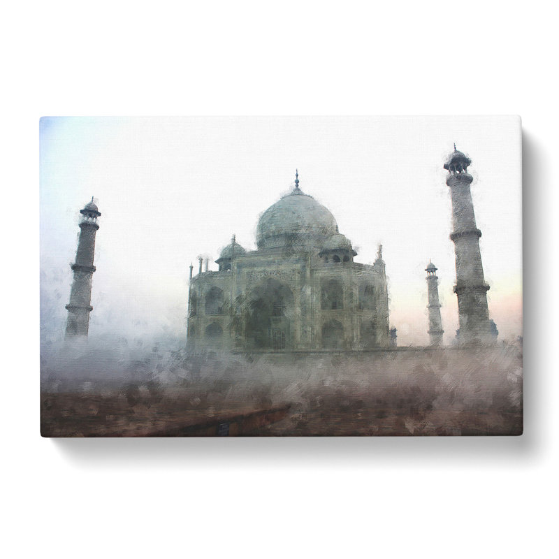 Mist Over The Taj Mahal In India - Wrapped Canvas Print, 50cm H x 76cm W x 3cm D