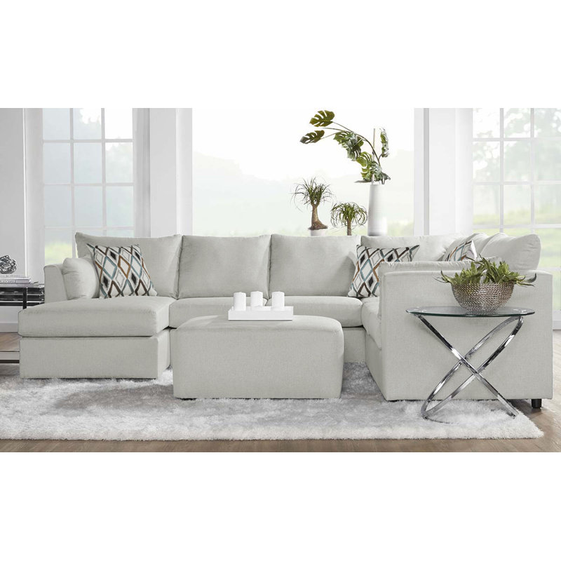 Canapé modulaire symétrique 3 pièces 13500/13550, Polyester Robin coquille d'œuf