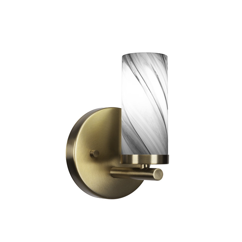 Nevena Wall Sconce Shown With 2.5” Glass, New Age Brass, Colorful
