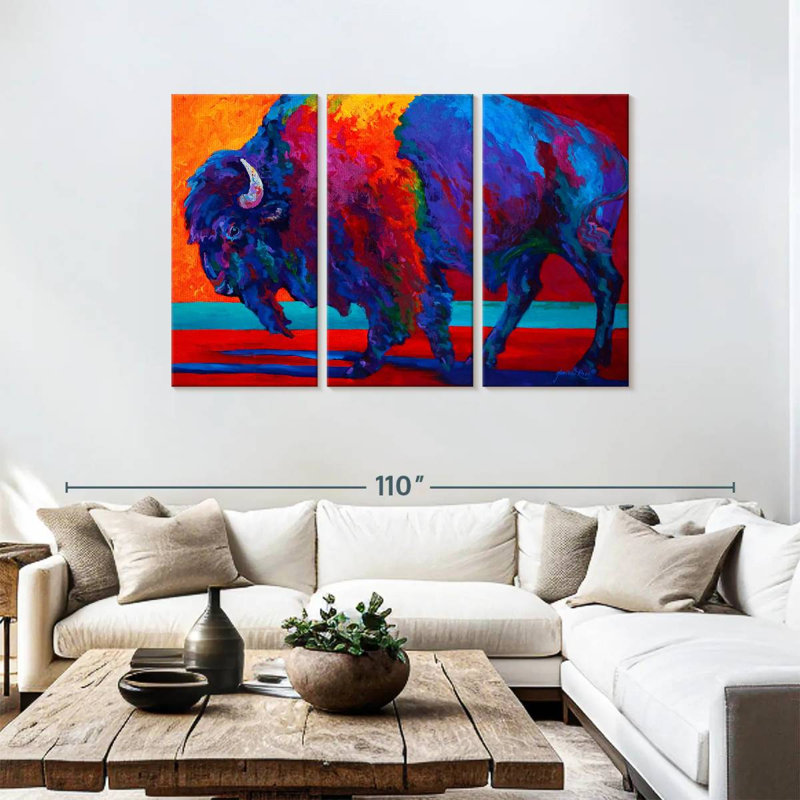 Abstract Bison, 48" H x 74" W