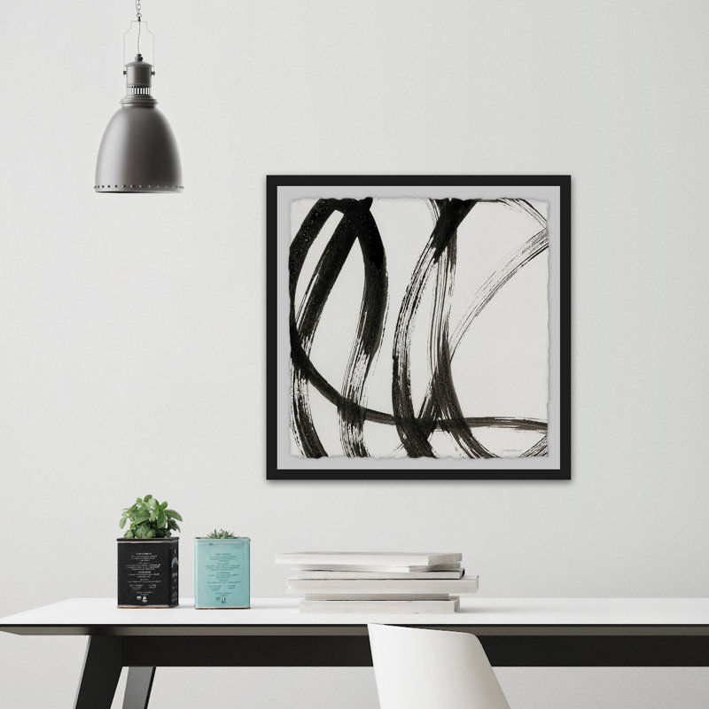 « linear expression iii », reproduction de peinture à l’aquarelle encadrée, H 12 po x l 12 po x P 1,5 po