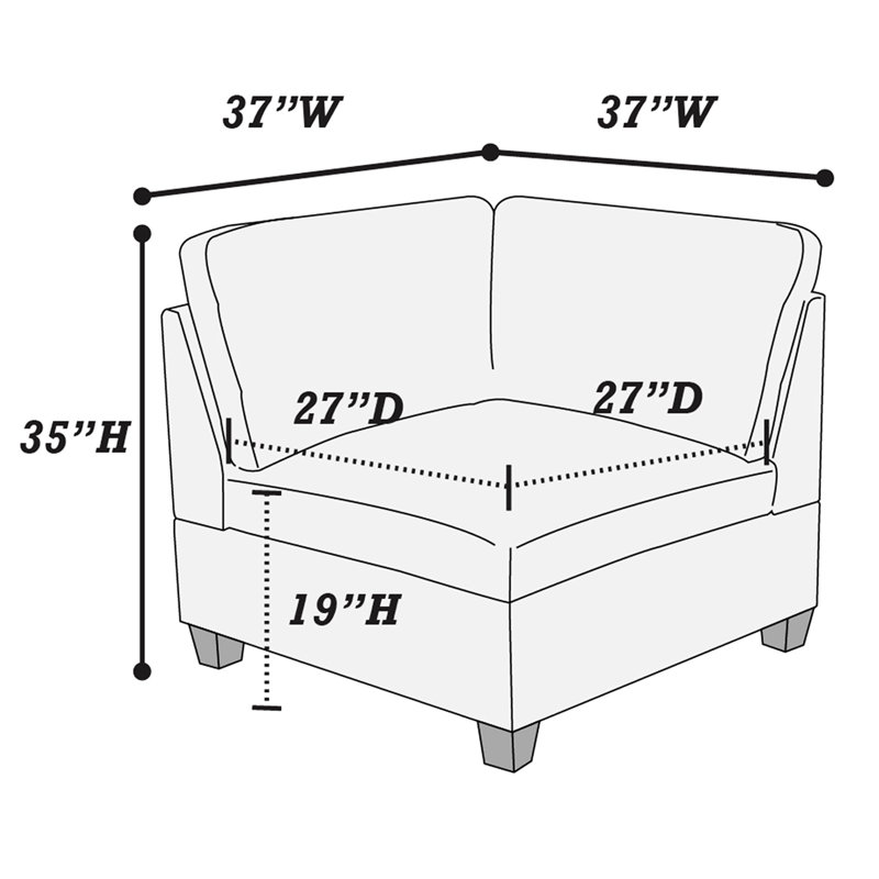 Chaise modulaire 2 pièces en chenille grise, structure en bois pour Peaceful Space House - Chaise en tissu chenille, salle d'étude